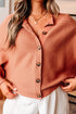 Wide Rib Knit Button Front Dolman Sleeve Sweater Cardigan